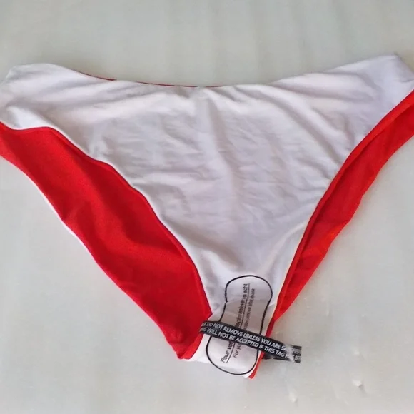 Red High Waist Bikini Bottoms - Picture 5 of 10